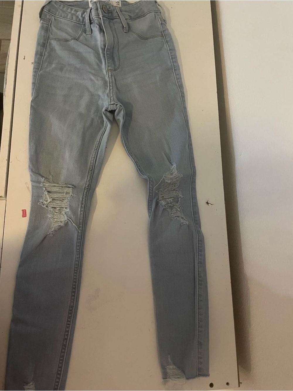 Hollister Light Blue Distressed Skinny Jeans